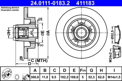Brake Disc ATE 24.0111-0183.2