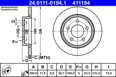 Brake Disc ATE 24.0111-0194.1