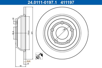 Brake Disc ATE 24.0111-0197.1