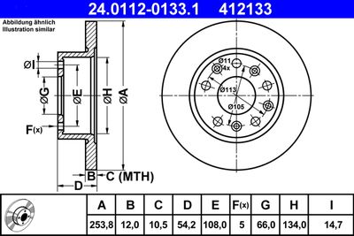 Brake Disc ATE 24.0112-0133.1