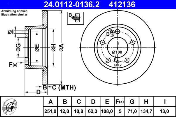 ATE 24.0112-0136.2 Brake Disc