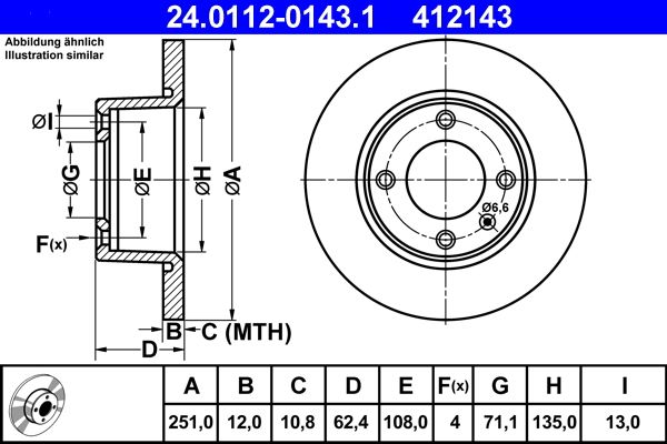 ATE 24.0112-0143.1 Brake Disc