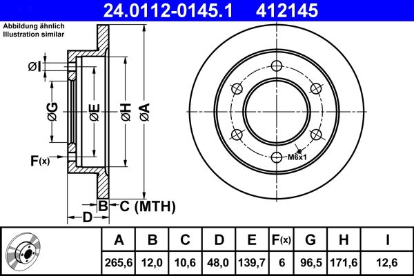 ATE 24.0112-0145.1 Brake Disc