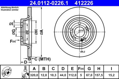 Brake Disc ATE 24.0112-0226.1