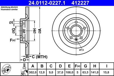 Brake Disc ATE 24.0112-0227.1