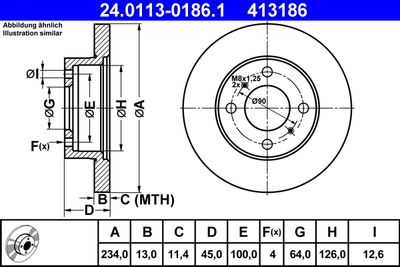 Brake Disc ATE 24.0113-0186.1