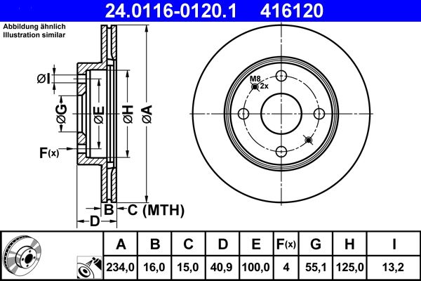 ATE 24.0116-0120.1 Brake Disc