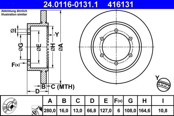 ATE 24.0116-0131.1 Brake Disc