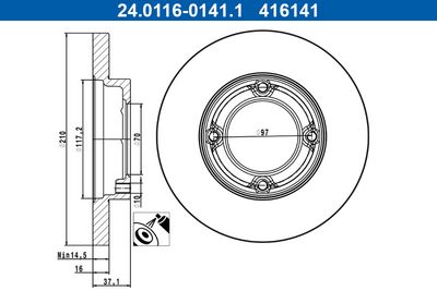 Brake Disc ATE 24.0116-0141.1