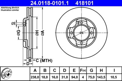 Brake Disc ATE 24.0118-0101.1
