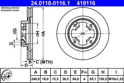 Brake Disc ATE 24.0118-0116.1