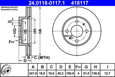 Brake Disc ATE 24.0118-0117.1