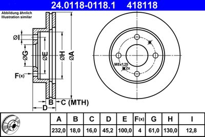 Brake Disc ATE 24.0118-0118.1