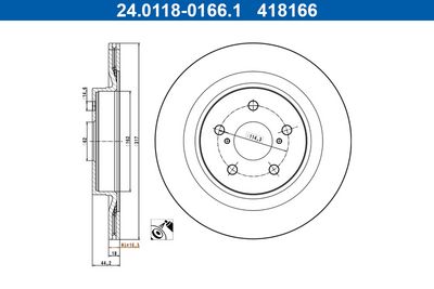 Brake Disc ATE 24.0118-0166.1