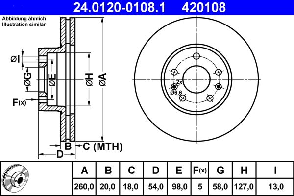 ATE 24.0120-0108.1 Brake Disc