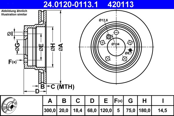 ATE 24.0120-0113.1 Brake Disc