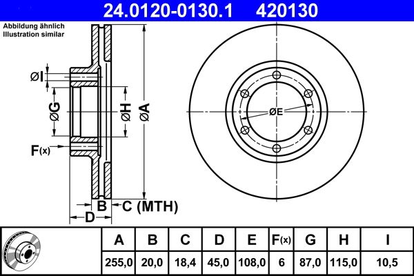 ATE 24.0120-0130.1 Brake Disc