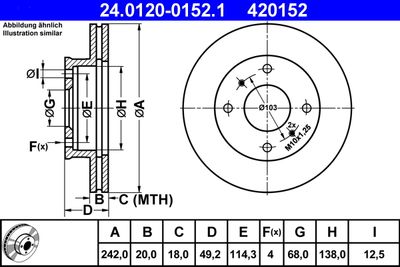 Brake Disc ATE 24.0120-0152.1