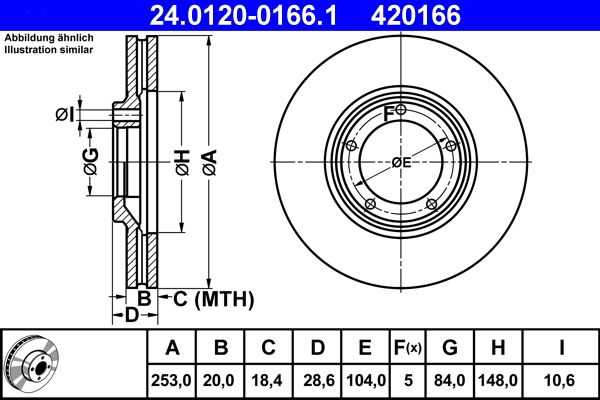 ATE 24.0120-0166.1 Brake Disc