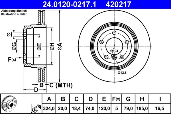 ATE 24.0120-0217.1 Brake Disc
