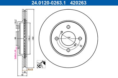 Brake Disc ATE 24.0120-0263.1