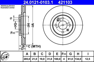 Brake Disc ATE 24.0121-0103.1