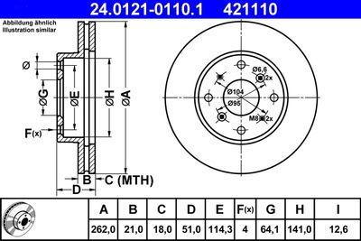 Brake Disc ATE 24.0121-0110.1
