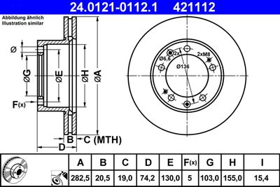 Brake Disc ATE 24.0121-0112.1