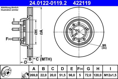 Brake Disc ATE 24.0122-0119.2