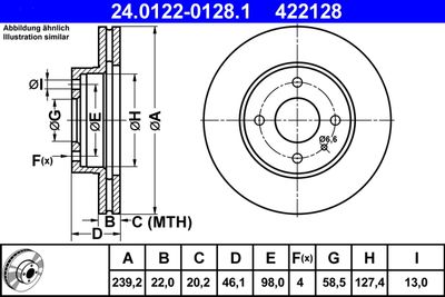 Brake Disc ATE 24.0122-0128.1
