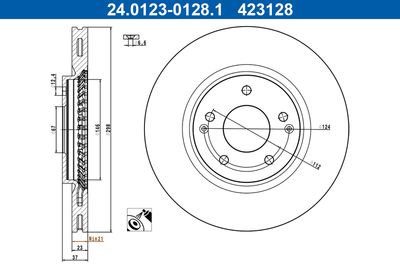 Brake Disc ATE 24.0123-0128.1