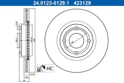 Brake Disc ATE 24.0123-0129.1