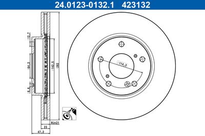 Brake Disc ATE 24.0123-0132.1