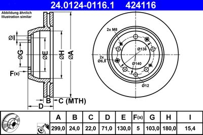 Brake Disc ATE 24.0124-0116.1