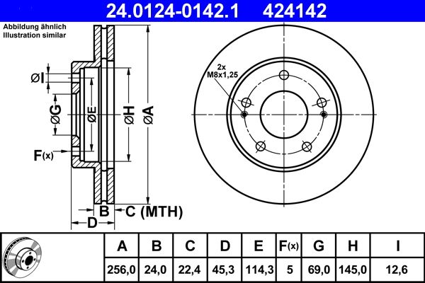 ATE 24.0124-0142.1 Brake Disc