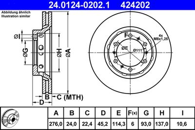 Brake Disc ATE 24.0124-0202.1