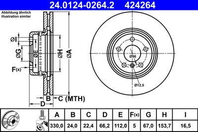 Brake Disc ATE 24.0124-0264.2
