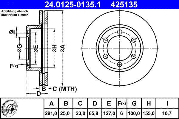ATE 24.0125-0135.1 Brake Disc