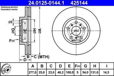 Brake Disc ATE 24.0125-0144.1