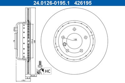 Brake Disc ATE 24.0126-0195.2