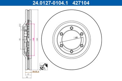 Brake Disc ATE 24.0127-0104.1