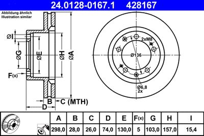 Brake Disc ATE 24.0128-0167.1