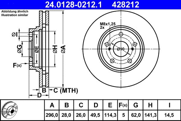 ATE 24.0128-0212.1 Brake Disc