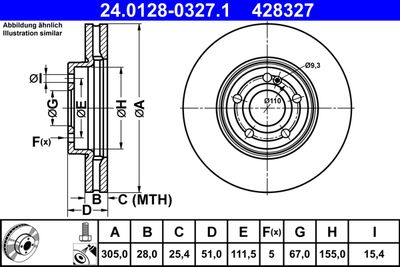 Brake Disc ATE 24.0128-0327.1