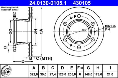 Brake Disc ATE 24.0130-0105.1