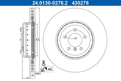 Brake Disc ATE 24.0130-0276.2