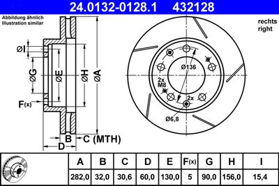 Brake Disc ATE 24.0132-0128.1