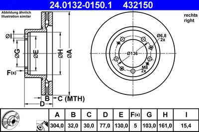 Brake Disc ATE 24.0132-0150.1