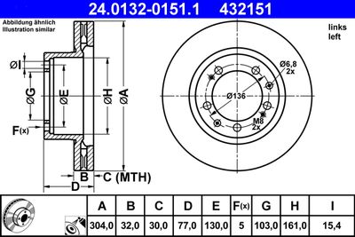 Brake Disc ATE 24.0132-0151.1
