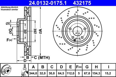Brake Disc ATE 24.0132-0175.1